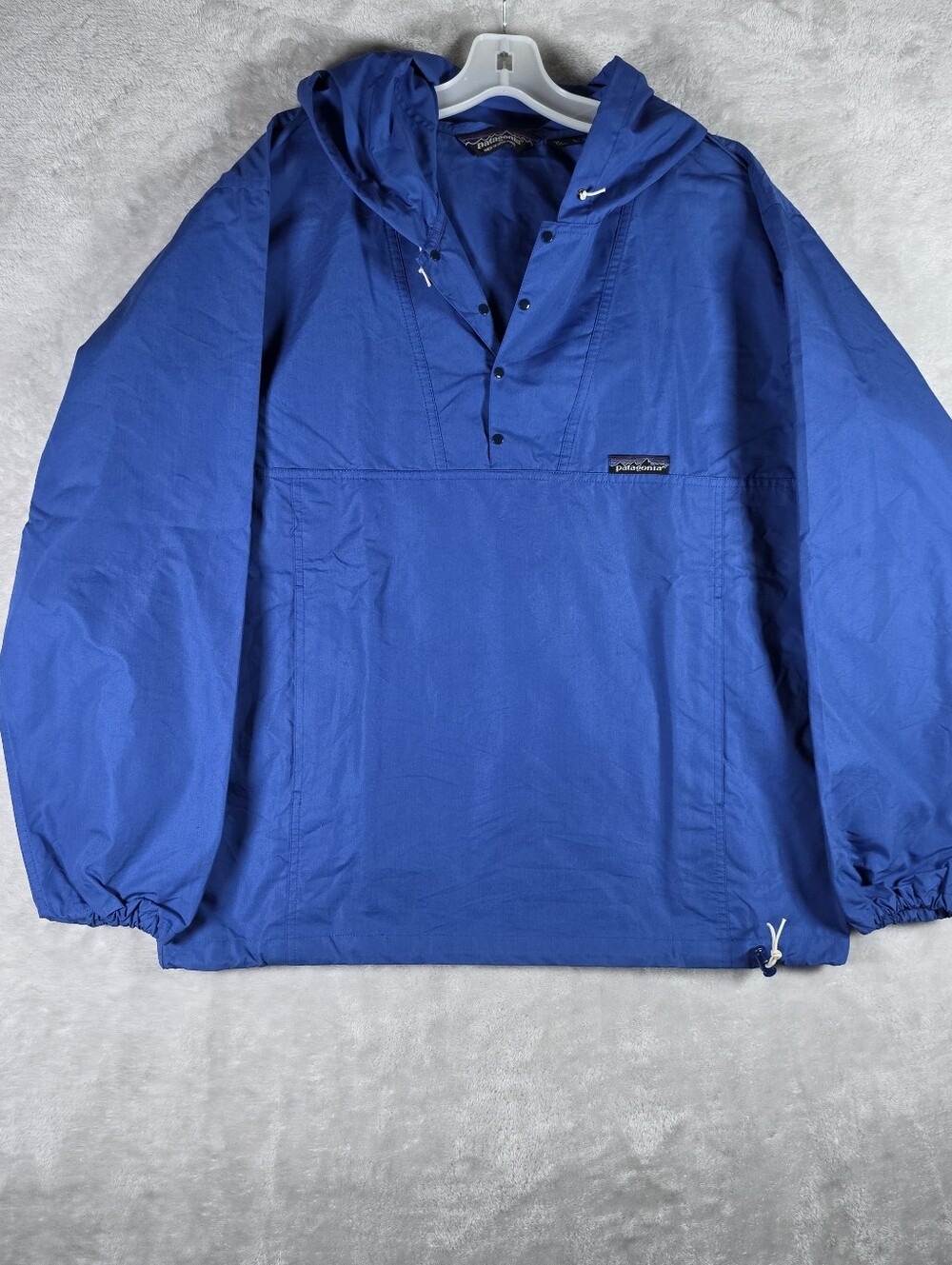 Patagonia Quarter Snap Up Hooded Anorak Mens Medium Blue Cotton Blend Vintage